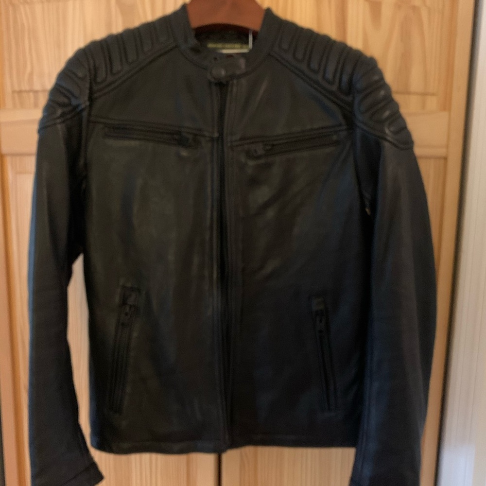 Men’s Superdry Leather Jacket Size Large